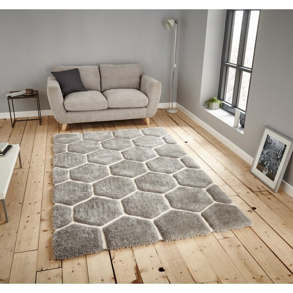 Covor Think Rugs Noble House, 120 x 170 cm, gri-alb-image-1
