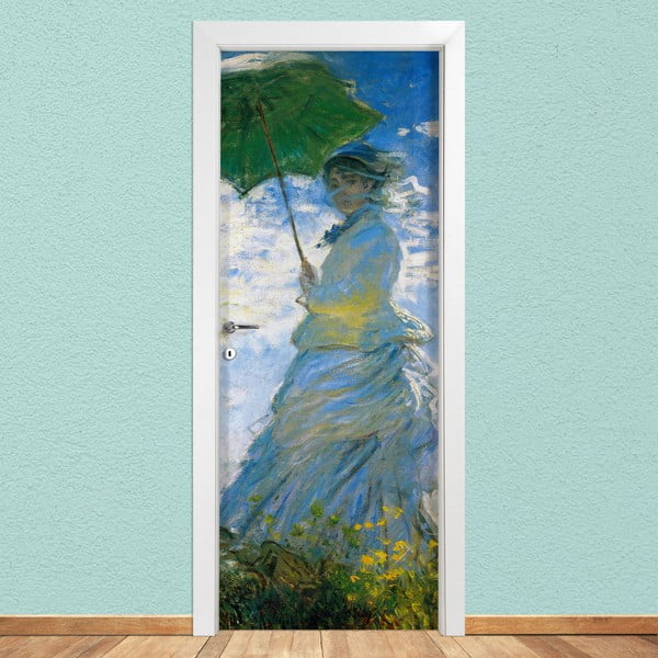 Autocolant pentru ușă LineArtistica Donna Con Parasole, 80 x 215 cm