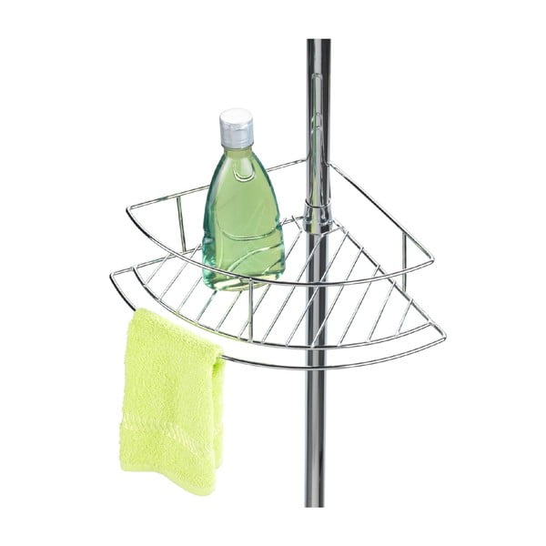 Raft pentru baie argintiu lucios de colț telescopic din oțel inoxidabil Dolcedo – Wenko-image-3