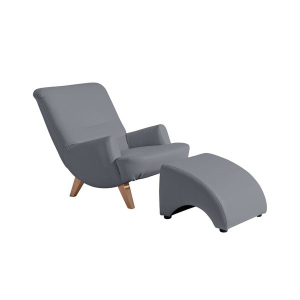 Taburet din imitație de piele Max Winzer Brandford, gri-image-2