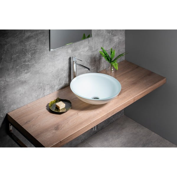 Chiuvetă albă rotundă din sticlă ø 42 cm Telica – Sapho-image-2