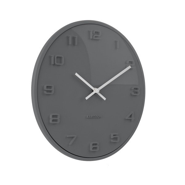 Ceas de perete Karlsson Elevated, ⌀ 25 cm, gri-image-1
