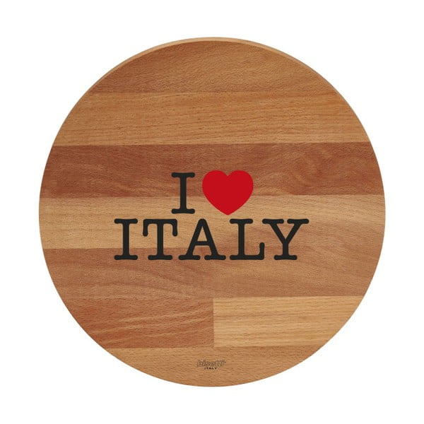 Tocător din lemn de fag Bisetti I Love Italy, ø 30 cm