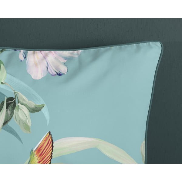 Lenjerie de pat albastră din bumbac satinat pentru pat de o persoană, extinsă 140x220 cm Fungi – Descanso-image-3