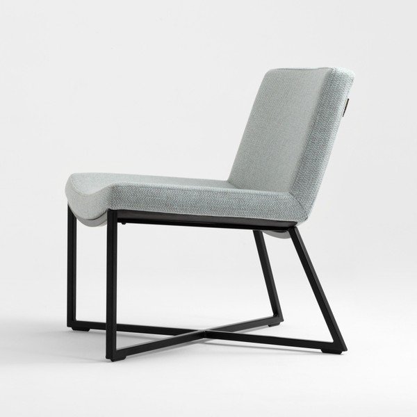 Scaun albastru deschis cu picioare negre Zero-image-2