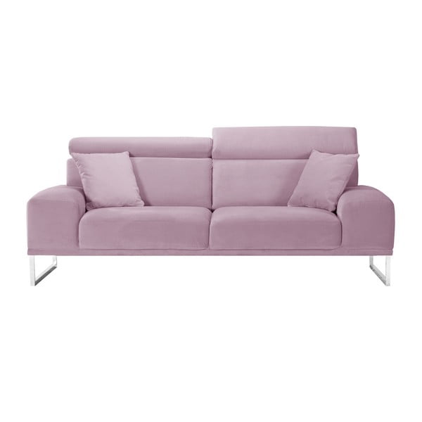 Canapea cu 3 locuri L'Officiel Georgia, roz pastel