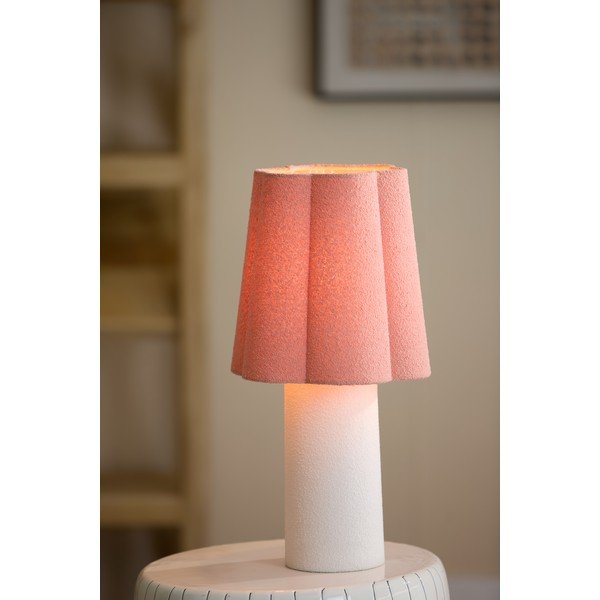 Veioză somon/crem cu abajur textil (înălțime 50 cm) Musaby – Light & Living-image-1