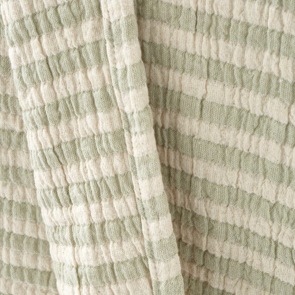 Pătură verde din bumbac 150x200 cm Cotton Muslin Stripe – Bianca-image-3
