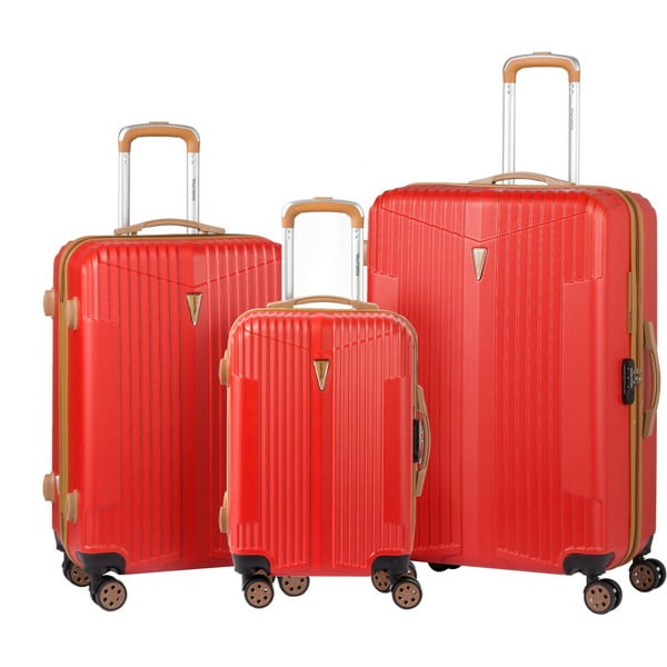 Set 3 valize cu roți Murano Europa, roșu