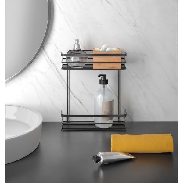 Raft de baie cu 2 etaje Metaltex Origin Lava, negru-image-1