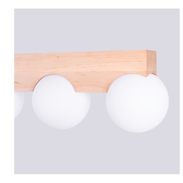 Plafonieră albă/în culoare naturală cu abajur din sticlă ø 12 cm Solum – Sollux-image-4