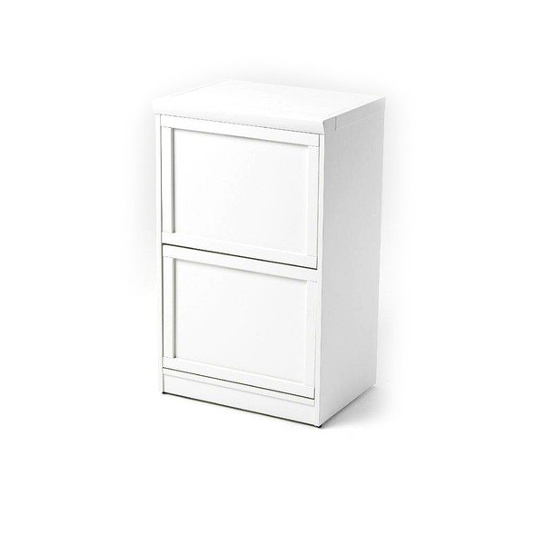 Masă de călcat pliabilă, cu sertare din lemn de fag Arredamenti Italia Stiromobile, albă-image-1