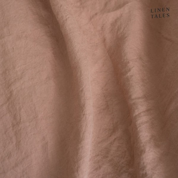 Față de pernă din in cu tiv plisat Linen Tales, 50 x 60 cm, maro teracotă-image-1