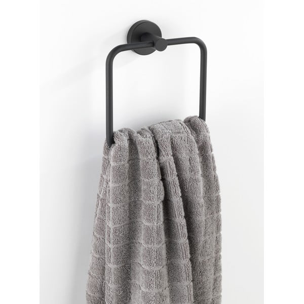 Suport pentru prosoape negru mat de montat pe perete din oțel inoxidabil Bosio – Wenko-image-1