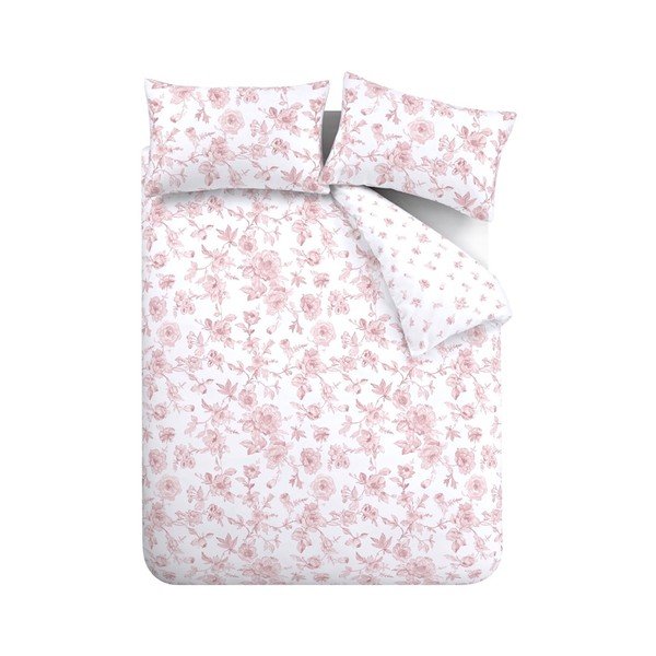 Lenjerie de pat roz pentru pat dublu cu 3 piese 200x200 cm Mirabelle – Catherine Lansfield