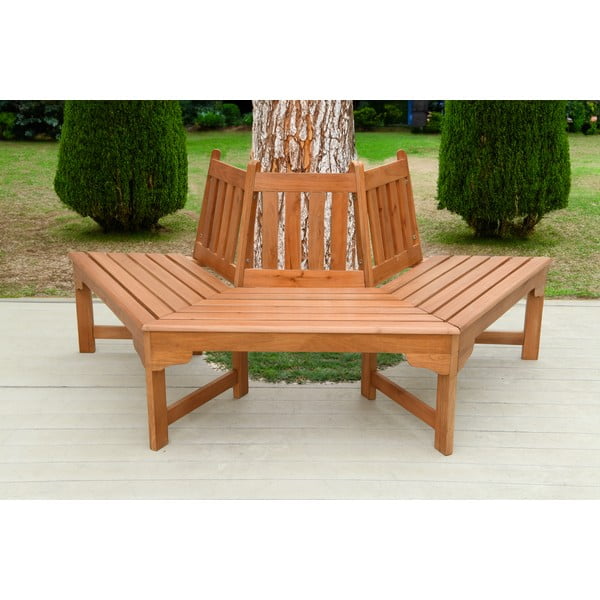 Bancă de grădină în culoare naturală din lemn masiv Ontario – Garden Pleasure-image-1