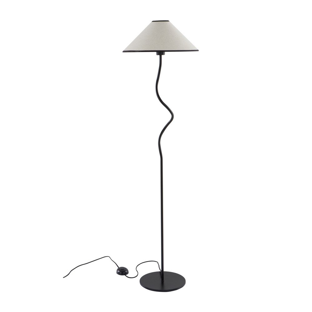 Lampadar alb/negru cu intensitate reglabilă din material textil (înălțime 148 cm) Juliet – Jotex