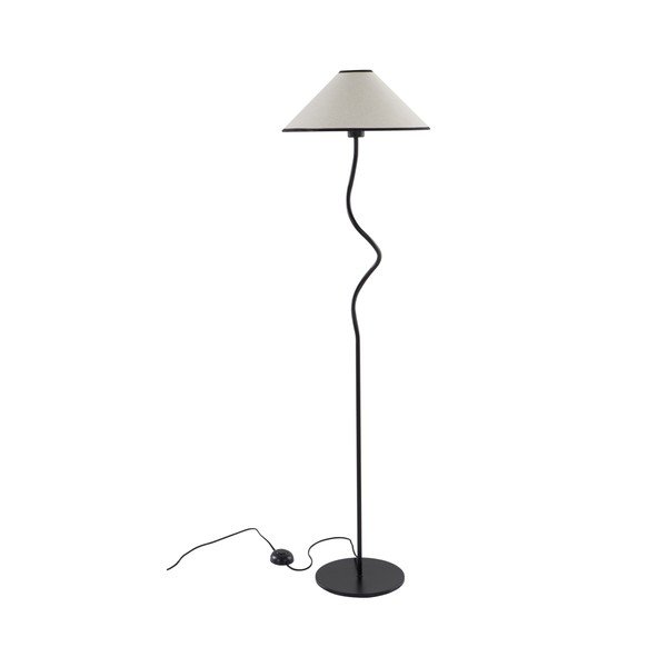 Lampadar alb/negru cu intensitate reglabilă din material textil (înălțime 148 cm) Juliet – Jotex