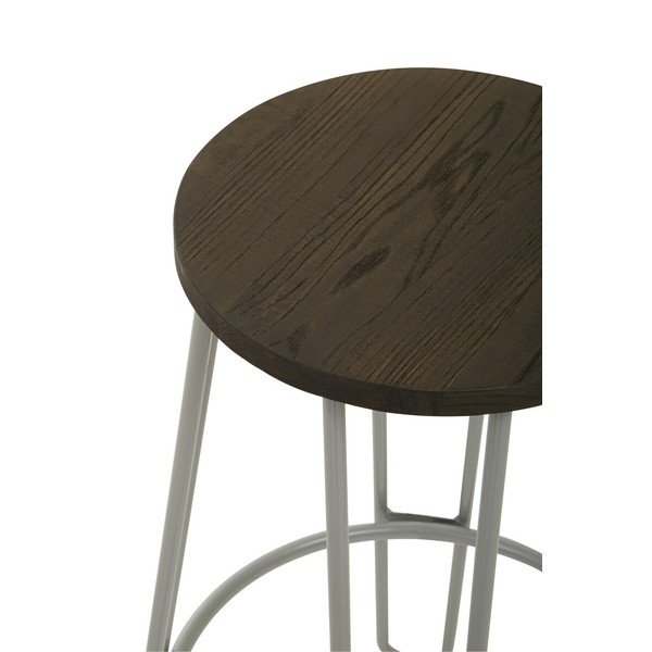 Scaun de bar gri/în culoare naturală închisă din lemn de ulm (înălțime șezut 75 cm) District – Premier Housewares-image-4