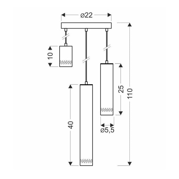 Lustră galbenă/neagră cu abajur din metal ø 22 cm Tubo – Candellux Lighting-image-1