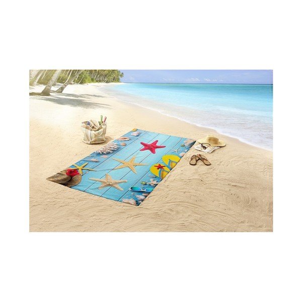 Prosop de plajă cu imprimeu Good Morning Beachy, 100 x 180 cm-image-1