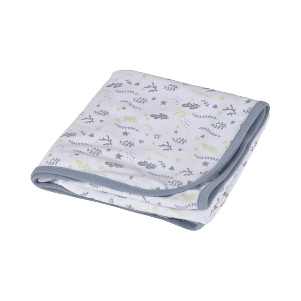 Pătură pentru copii albă-gri din bumbac 75x75 cm Ocean – Bébé Douceur