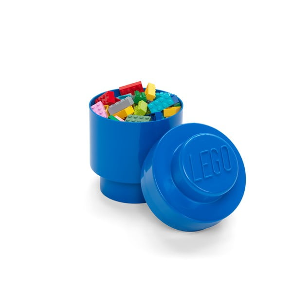 Cutie depozitare rotundă LEGO®, albastru, ⌀ 12,5 cm-image-3