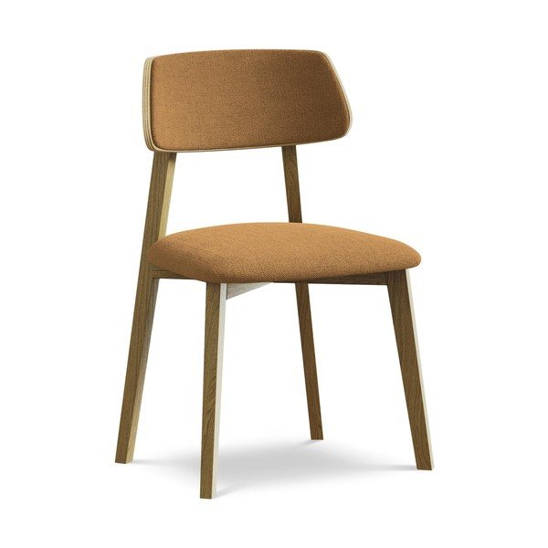 Scaun de dining teracotă din lemn masiv Niu – Makamii