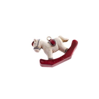 Set 3 decorațiuni de agățat de Crăciun Dakls Rocking Horse, alb