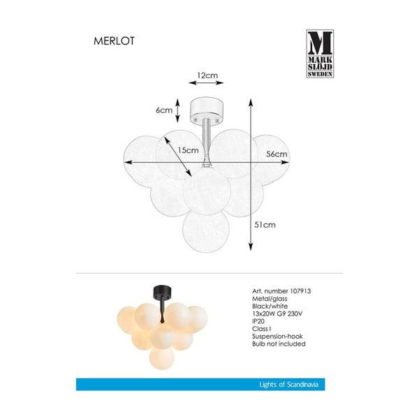 Plafonieră cu 13 becuri Markslöjd Merlot, negru-image-2