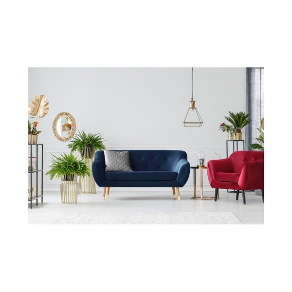 Canapea cu 2 locuri Mazzini Sofas Amelie, albastru închis-image-4