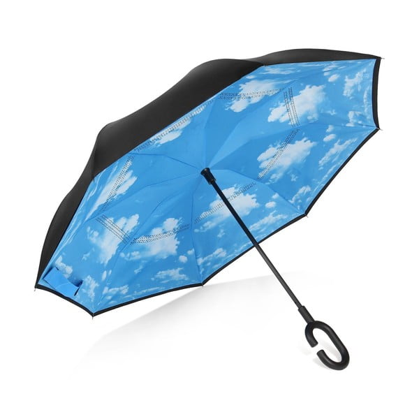 Umbrelă reversibilă Ambiance Cloud, ⌀ 107 cm, negru-albastru