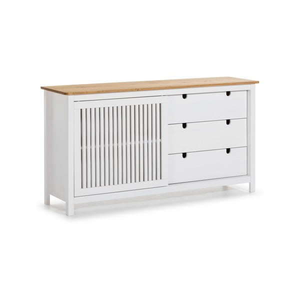 Comodă din lemn Marckeric Bruna, alb-image-2
