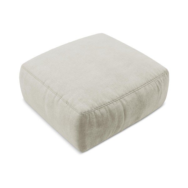 Taburet bej cu tapițerie din chenille Kuki – Makamii-image-2