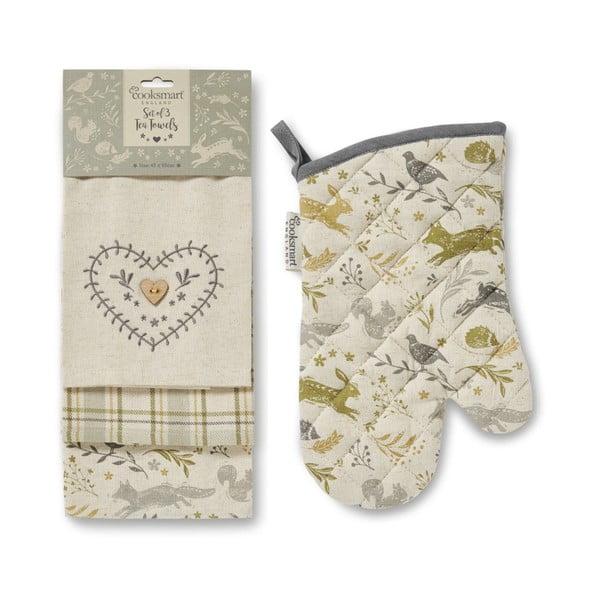Set cu prosoape și mănușă de bucătărie 4 buc. Woodland – Cooksmart ®