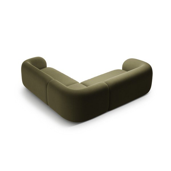 Colțar verde cu tapițerie din catifea Kate – Micadoni -image-2