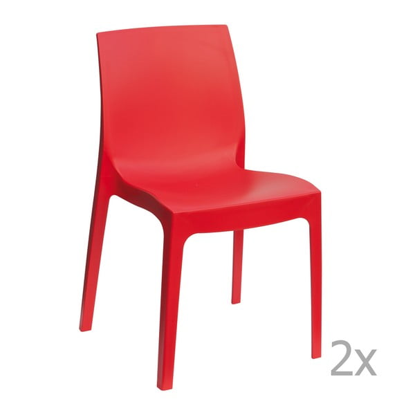 Set 2 scaune Castagnetti Rome, roșu