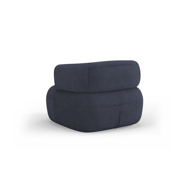 Fotoliu albastru închis cu tapițerie din stofă bouclé Jenny – Micadoni Home-image-3