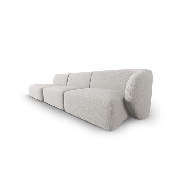Canapea gri deschis cu tapițerie din chenille cu colț pe partea dreaptă 311 cm Paolo – Milo Casa-image-2