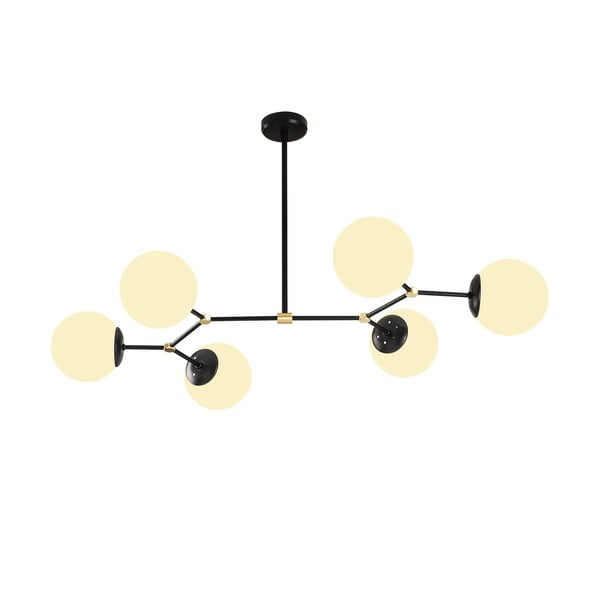 Lustră alb-negru cu abajur din sticlă Damar – Opviq lights-image-3