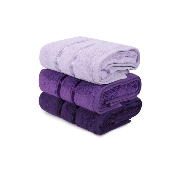 Set 3 prosoape din bumbac Hobby Dolec, 50 x 90 cm, violet-image-2