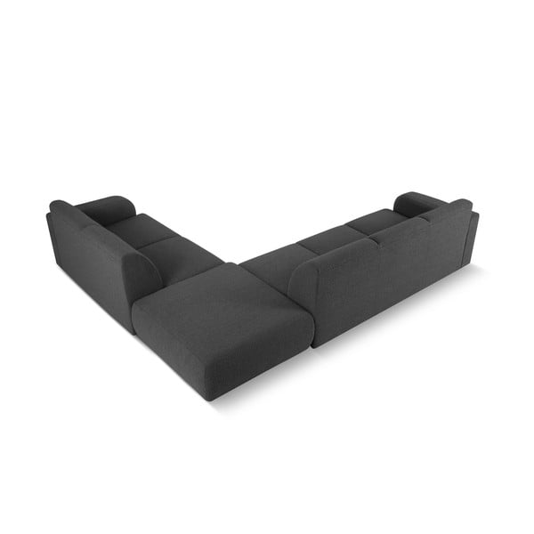 Colțar gri închis cu tapițerie din stofă bouclé (colț dreapta) Molino – Micadoni Home-image-3