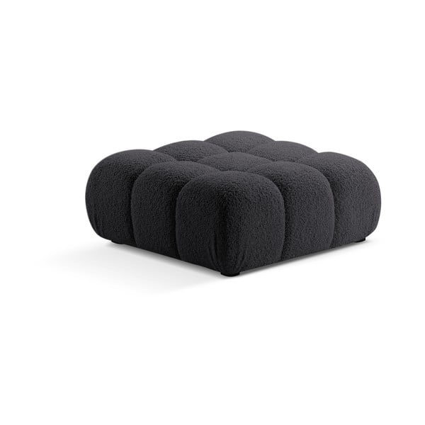 Taburet modular gri antracit cu tapițerie din țesătură bouclé Bellis – Micadoni Home-image-3