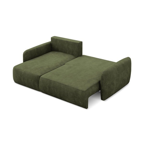 Colțar verde extensibil/cu spațiu de depozitare cu tapițerie din chenille (cu colț pe partea stângă/cu șezlong) Lilo – Makamii-image-4