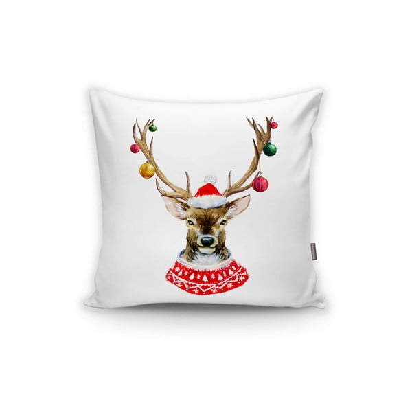 Set 4 fețe de pernă și un napron de masă cu model de Crăciun Minimalist Cushion Covers Christmas Ornaments-image-4