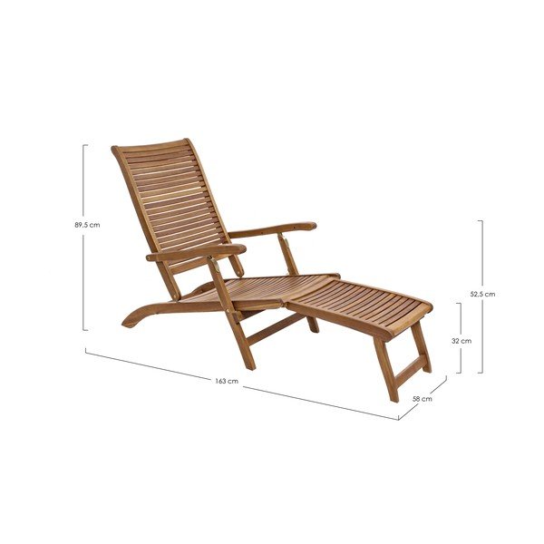 Șezlong de grădină în culoare naturală din lemn masiv Noemi – Bizzotto-image-3