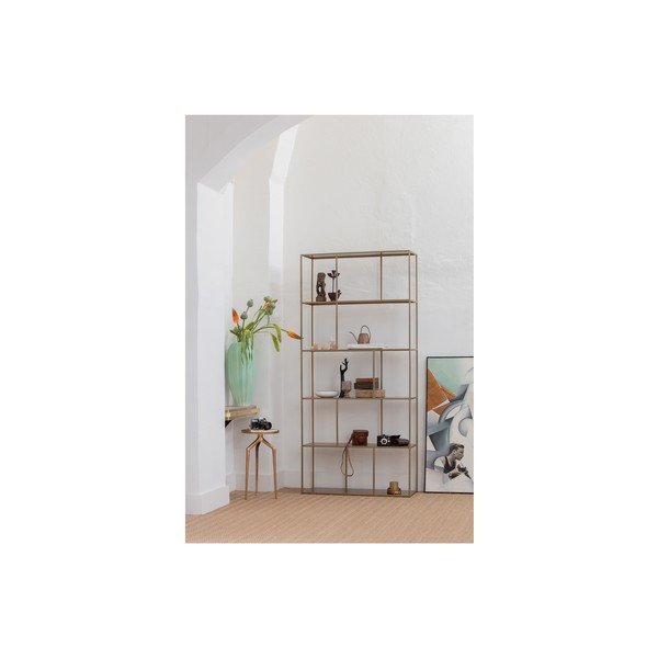 Bibliotecă aurie din metal 90x196 cm Valued – BePureHome-image-1