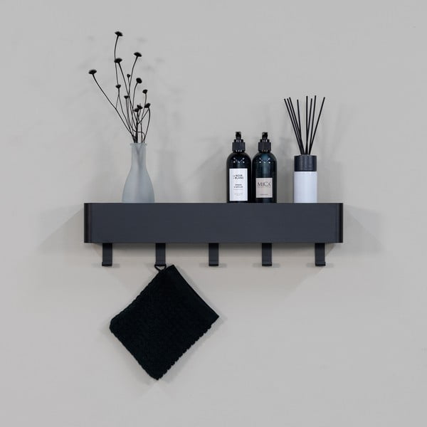 Raft pentru baie negru de montat pe perete din oțel Multi – Spinder Design-image-3