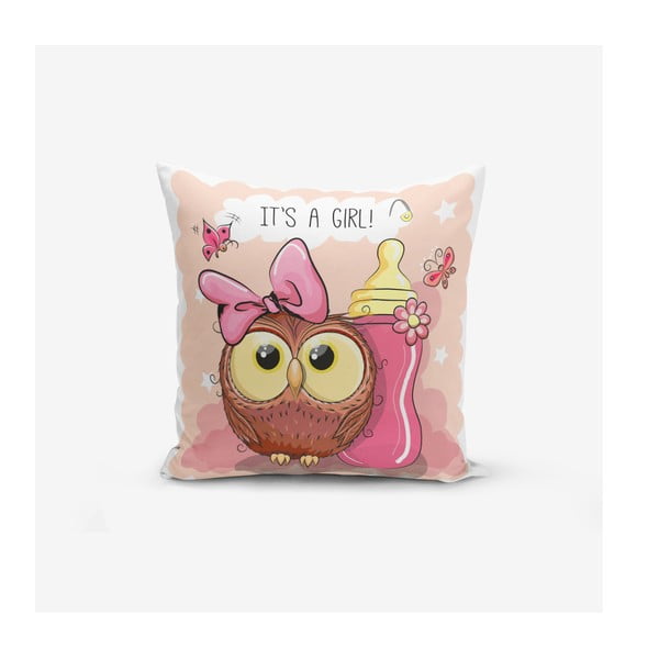 Față de pernă pentru copii 43x43 cm Girl Owl – Mila Home