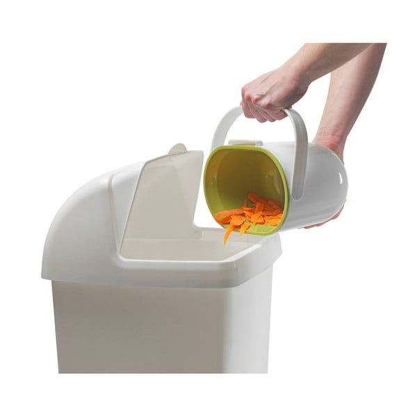 Recipient pentru deșeuri compostabile Addis Caddy, 2,5 l, alb-verde-image-3